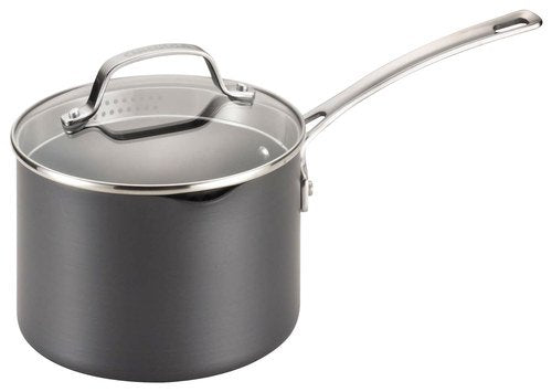 Circulon - Genesis 3-Quart Covered Straining Saucepan - Black